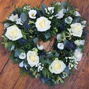 Funeral Flowers - Lovely White Sympathy Heart