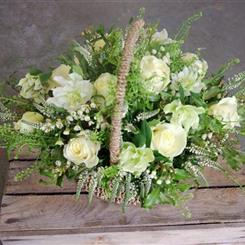 Walter Smith Flowers - Beautiful Green and White Basket