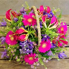 Walter Smith Flowers - Beautiful Purple &amp; Pink Basket