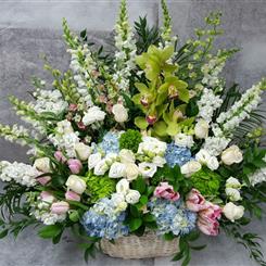 Walter Smith Flowers - Luxury White Pink and Blue Basket