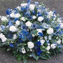 Funeral Flowers - Blue and White Country Posy