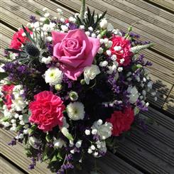 Funeral Flowers - Classic Pink Rose and Carnation Posy