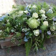 Funeral Flowers - Gentle meadow casket spray