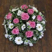 Funeral Flowers - Pink &amp; White Rose Posy