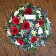 Funeral Flowers - Red &amp; White Posy