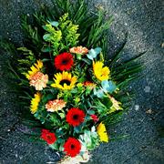 Funeral Flowers - Yellow Sunshine Sheaf