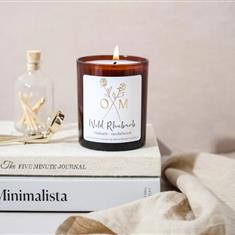 Rhubarb and Sandalwood Scented Candle - Wild Rhubarb