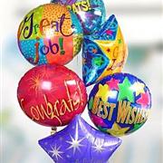 Single foil balloons with message
