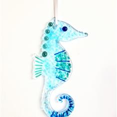 Ocean Fusions - Hanging Glass Seahorse