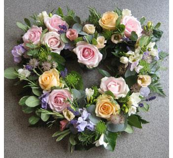 Heart shaped funeral wreath