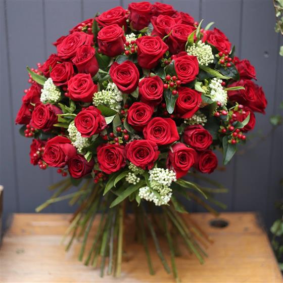 Classic Red Rose Collection - The Stunning 50 Red Roses Bouquet